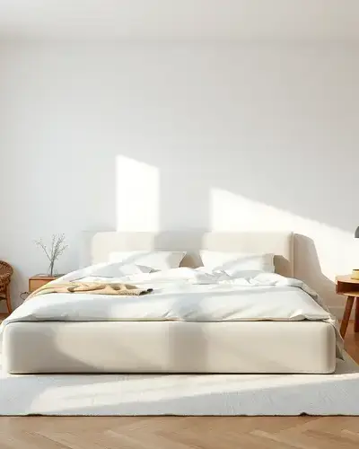 布張りのベッドフレーム